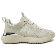  γυναικεία δερμάτινα zofi sneakers μπεζ dkny k4402944-soft white