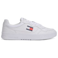  ανδρικά δερμάτινα sneakers λευκά tommy jeans em0em01443-ybr
