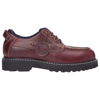 ανδρικά δερμάτινα παπούτσια καφέ tommy