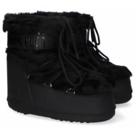  γυναικείες icon low faux fur μπότες μαύρες moon boot 14093900-001