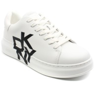  γυναικεία δερμάτινα keira sneakers λευκά dkny k1408368-wtbk
