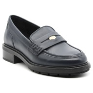  γυναικεία δερμάτινα th penny loafers navy μπλε tommy hilfiger fw0fw08029-dw6