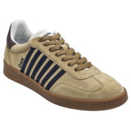  ανδρικά δερμάτινα boxer sneakers μπεζ dsquared2 w24snm036414170001-m2969