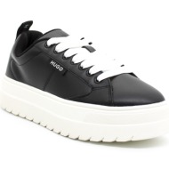  γυναικεία δερμάτινα lyssa runner sneakers μαύρα hugo 50520718-001