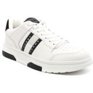  ανδρικά δερμάτινα the brooklyn sneakers λευκά tommy jeans em0em01521-0gj