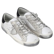  γυναικεία δερμάτινα prsx low-top sneakers λευκά philippe model prldma02-blanc argent