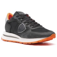  ανδρικά δερμάτινα trpx haute sneakers μαύρα philippe model tkluwnv4-noir orange