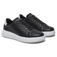  ανδρικά δερμάτινα sneakers μαύρα calvin klein hm0hm01016-beh