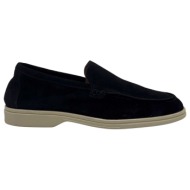  ανδρικά δερμάτινα loafers navy μπλε velafiore 090-blue