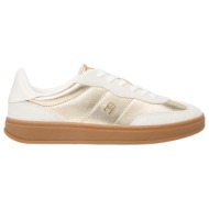  γυναικεία δερμάτινα jackie sneakers χρυσά tommy hilfiger fw0fw09026-0ht