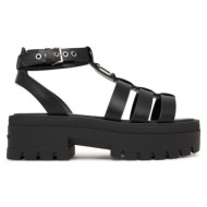  γυναικεία δερμάτινα πέδιλα μαύρα tommy jeans en0en02943-bds