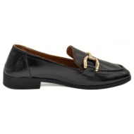  hawkins γυναικειο δερματινο loafer rom06 black patent