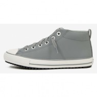  converse chuck taylor all star street boot fleece lined kids sneakers grey