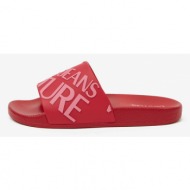  versace jeans couture slippers red