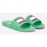  tommy jeans slippers green