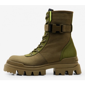 desigual track combat ankle boots green