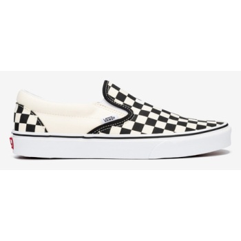 vans checkerboard classic slip on white