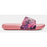  under armour ua w ansa graphic slippers pink