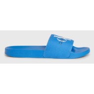  calvin klein slide monogram slippers blue