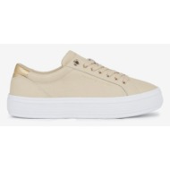  tommy hilfiger essentials vulc leather sneaker sneakers beige