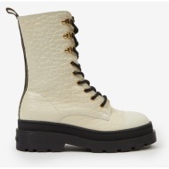  scotch & soda aubri mid boot off white croco ankle boots white