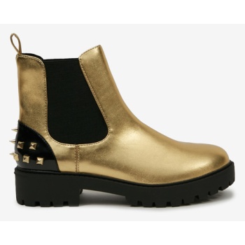 desigual biker gold ankle boots gold σε προσφορά