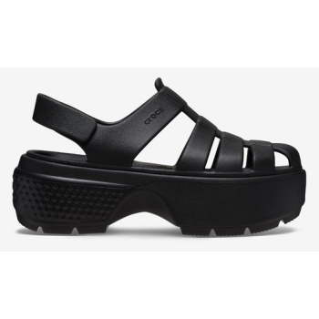 crocs stomp fisherman sandals black