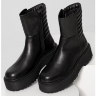  δερμάτινες μπότες answear lab γυναικεία, χρώμα: μαύρο,