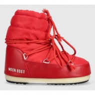  μπότες χιονιού moon boot light low nylon , χρώμα: κόκκινο