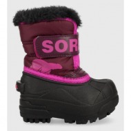  παιδικές μπότες χιονιού sorel toddler χρώμα: μοβ