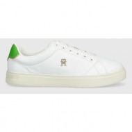 δερμάτινα αθλητικά παπούτσια tommy hilfiger elevated essential court sneaker χρώμα: άσπρο