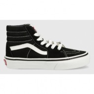  παιδικά πάνινα παπούτσια vans uy sk8 hi black/true whit χρώμα: μαύρο