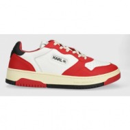  δερμάτινα αθλητικά παπούτσια karl lagerfeld krew kl χρώμα: κόκκινο, kl53020