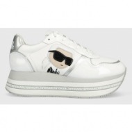  δερμάτινα αθλητικά παπούτσια karl lagerfeld velocita max χρώμα: άσπρο, kl64930n