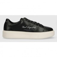  δερμάτινα αθλητικά παπούτσια karl lagerfeld maxi kup χρώμα: μαύρο, kl52223