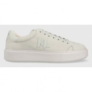  δερμάτινα αθλητικά παπούτσια karl lagerfeld maxi kup χρώμα: γκρι, kl52217