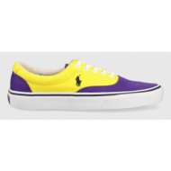 sneakers πάνινα παπούτσια polo ralph lauren pony keaton χρώμα: κίτρινο, 816892920001