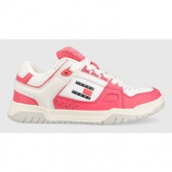  αθλητικά tommy jeans wmns skate sneaker χρώμα: ροζ