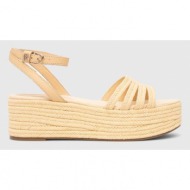  σανδάλια tommy hilfiger essential flatform sandal χρώμα: κίτρινο, fw0fw07161