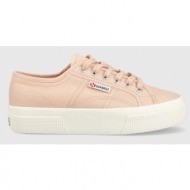  πάνινα παπούτσια superga 2740 platform χρώμα: ροζ, s21384w