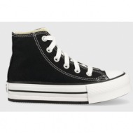  παιδικά πάνινα παπούτσια converse chck taylor all star eva lift 372859c χρώμα: μαύρο