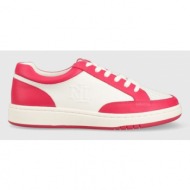  δερμάτινα αθλητικά παπούτσια lauren ralph lauren hailey ii χρώμα: ροζ, 802904469004