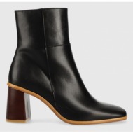  δερμάτινες μπότες alohas west γυναικείες, χρώμα: μαύρο, btwcp1.143