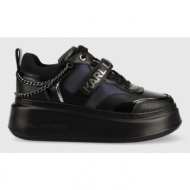  δερμάτινα αθλητικά παπούτσια karl lagerfeld anakapri χρώμα: μαύρο