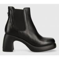  δερμάτινες μπότες τσέλσι karl lagerfeld astragon γυναικείες, χρώμα: μαύρο, kl33840