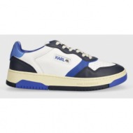  δερμάτινα αθλητικά παπούτσια karl lagerfeld krew nft χρώμα: ναυτικό μπλε, kl53021