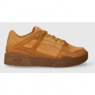  δερμάτινα αθλητικά παπούτσια puma slipstream suede χρώμα: μαύρο