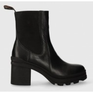  δερμάτινες μπότες τσέλσι charles footwear melby γυναικείες, χρώμα: μαύρο, melby