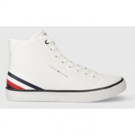  δερμάτινα ελαφριά παπούτσια tommy hilfiger th hi vulc core lth χρώμα: άσπρο, fm0fm04816