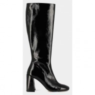  δερμάτινες μπότες jonak vague vernis plisse γυναικείες, χρώμα: μαύρο, 3300083